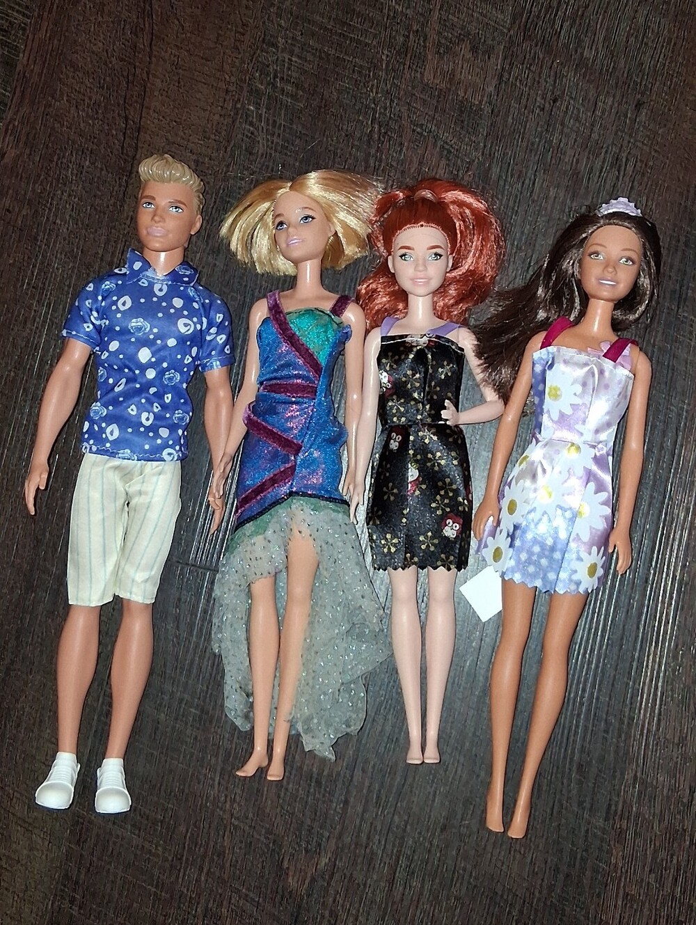 Barbie Fashion Dolls Play Set - Blonde, Redhead, Brunette, and Ken